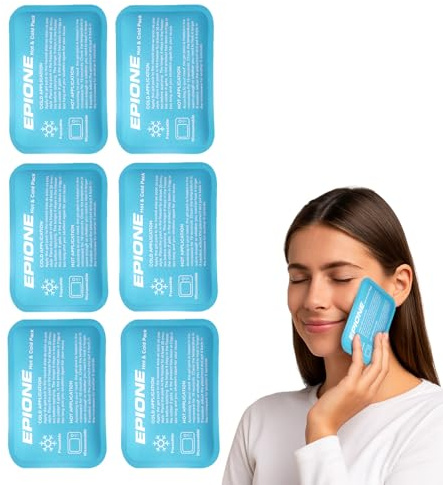 Boston Tech EPIONE Mini Bolsas de Gel Frío y Calor Reutilizables (6 Uds) | Geles Rectangulares para Dolores, Hinchazón, Ojos Cansados, Muelas, Primeros Auxilios, Niños y Adultos (11,5 x 8 cm)