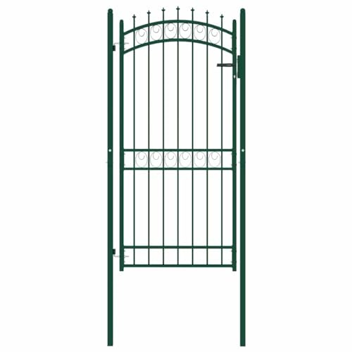 Generico Cancello per Recinzione con Punte in Acciaio 100x200 cm Verde,Verde,23.7kg,146377