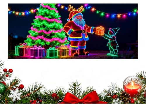 Striscione Porta Garage – Coperta Di Natale 210 X 480 Cm, Decorazione Vacanza Festive, Tenda Esterna Di Babbo Natale, Pannello Di Corte Stagionale | Decorazione Della Porta Del Garage Vacanze H