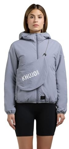khujo lätt puffy övergångsjacka, i innerficka, packbar kort jacka med axelväska och huva Shelly2 XS-XXL, Misty Blue, M