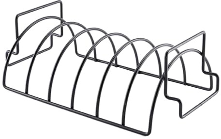 Toddmomy Supporto per Costine in Acciaio Inossidabile Nero, Griglia U-Shape Resistente a Deformazioni, per Costolette di Agnello e Manzo in Famiglie e Picnic