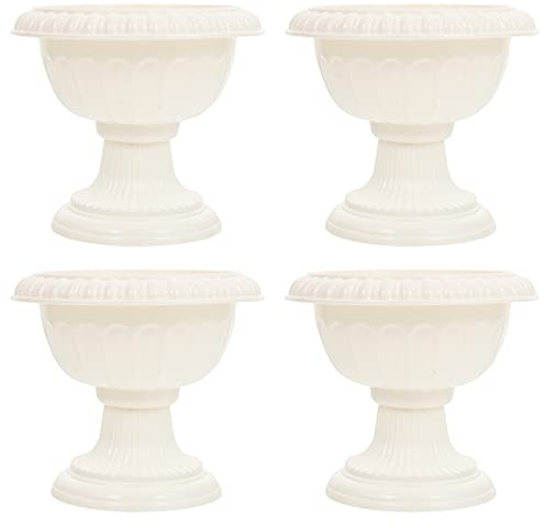 Cabilock 4 Stücke Vintage Blumentopf Pflanztopf Rustik Übertopf Pflanzer Deko Vase Trophäe Retro Blumenkübel Römischer Topf Blumenkasten Pflanz Pokal Pflanzschale Antik Garten Dekoration