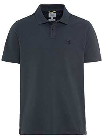 camel active Herren Piqué Poloshirt aus Reiner Baumwolle Dunkelblau, Menswear-L