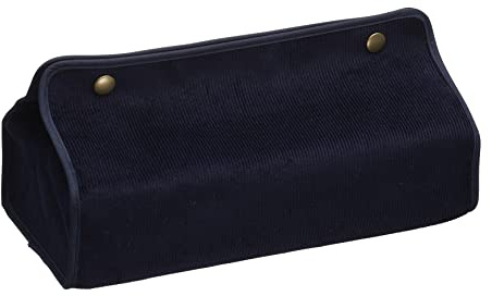 Quarter Report Tissue Case, Hanging, Rib, Navy, Approx. W 9.8 x H 2.0 - 2.4 x D 4.7 inches (25 x 5 - 6.2 x 12 cm), 14 Wales, Corduroy, Backing, Laminated, Made in Japan