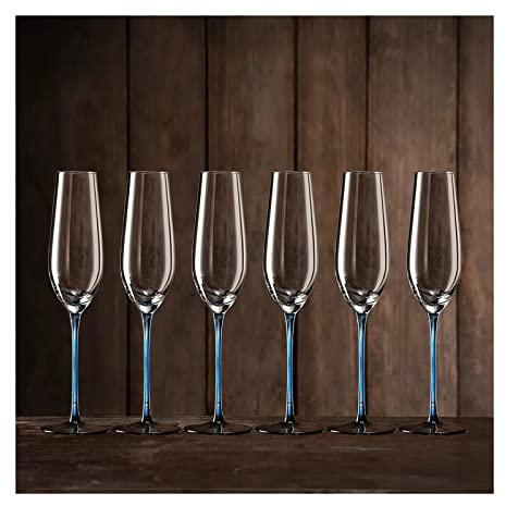 Coupes de Champagne Verres à champagne for la maison, 6 pièces, grands verres mousseux créatifs, flûte à champagne en verre de cristal for la maison, le bar, les occasions spéciales Flûtes à Champagne