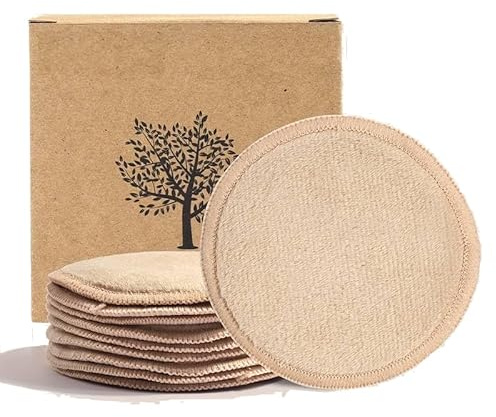 Dischetti struccanti lavabili in bambù, 10 unita’ Riutilizzabili,Salviette Rimozione Trucco,Ecologici,Per Tutti i Tipi di Pelle,Pulizia Viso Scrub, Spugnette Make Up,Fibra Naturale,Delicati;