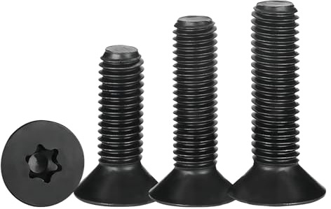 Qrity 50 Piezas Tornillos de Cabeza Avellanada, M3 x 10mm Torx Tornillos, Tornillos de Máquina, Tornillos Cabeza Plana Tornillo de Acero Al Carbono
