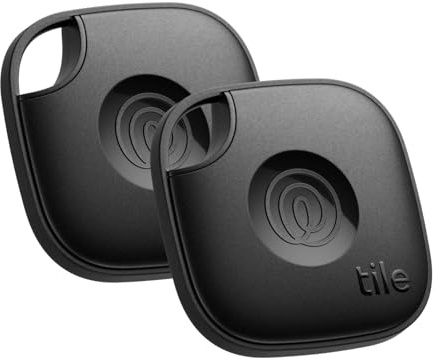 Life360 Tile - Bluetooth Tracker, Keys Finder and Item Locator for Keys, Bags and More. Phone Finder. Both iOS and Android Compatible. 2-Pack (Black)