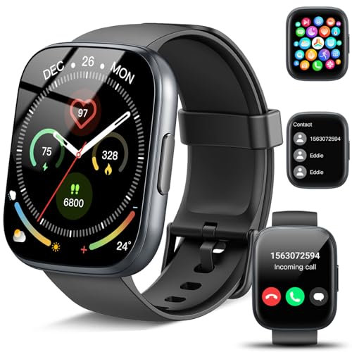 Smartwatch Herren Damen mit Bluetooth Anrufe, 1.95 HD Touchscreen, Fitnessuhr mit Pulsuhr/Schlafmonitor, 112+ Sportmodi Fitness Tracker mit Schrittzähler, IP68 Wasserdicht Smart Watch für Android iOS