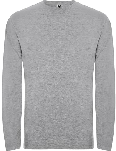 Roly Pack de Camisetas Hombre Extreme, Camiseta Manga Larga Hombre, 100% Algodón, Ideal para Todas Las Estaciones, Confort y Estilo en Cada Uso (FR/ES, Letras, L, Regular, Regular, 1, Gris)