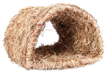HINTRMENT Nido per Conigli in Paglia Naturale Tunnel Gioco Sicuro e Intrecciato per Conigli Criceti Gerbilli e Piccoli Animali Domestici Rifugio Artigianale per Interni