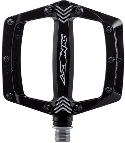 AZONIC | Pedales de Bicicleta | MTB DH FR Mountainbike BMX | Pedal de Nylon Robusto, Duradero y Ligero, Eje de cromoly,380g/par | Pedal Shoo-IN | Negro