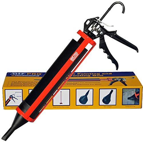 AWF PRO - Mortar Pointing Gun, 1 Quart (32 fl oz.) Capacity, 12:1 Thrust,2 Nozzles, Adjustable Pusher Plate