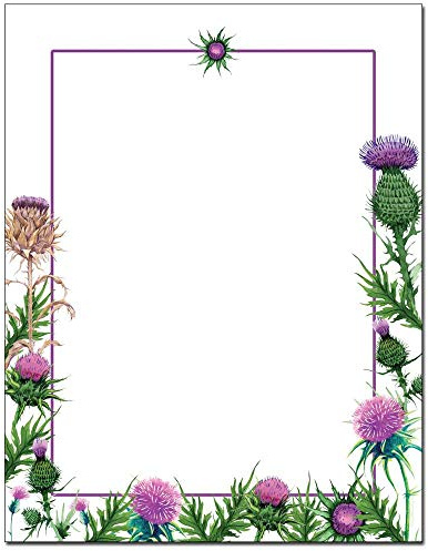 Colorful Thistles Letterhead Laser & Inkjet Printer Paper (100 Sheets)