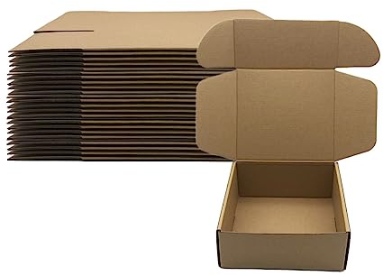 7x6x3 inch Shipping Boxes Pack of 25，Livejun Brown Corrugated Cardboard Box Mailer Boxes for Packaging Small Business Shipping，Boxes for Birthday Wedding Party Gift Giving (7 x 6 x 3)