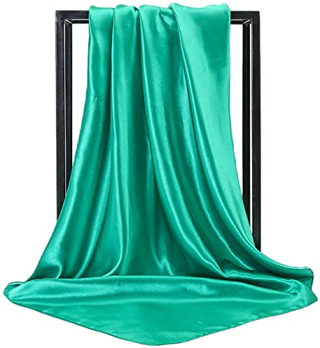 prinfantasy Kopftuch Damen Hijab Satin Tuch Schal Hellgrün Damen Mädchen Glänzend Halstuch aus Seide Seidentuch Seidenschal Schal Bandana Kopftuch Nickituch 90x90cm M090053