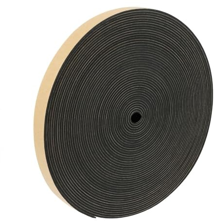 DOITOOL Bande de Mousse Auto Adhésive 10m (12mm x 1.5mm), Ruban d'Étanchéité pour Isolation Porte et Fenêtre, Mousse Acoustique Haut-parleur, Joint Anti-Collision, Coupe-Froid Voiture