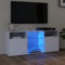 SECOLI TV-Schrank LED 120 cm TV-Bank TV Lowboard mit LED-Beleuchtung Weiß 120 x 30 x 50 cm Wohnzimmer