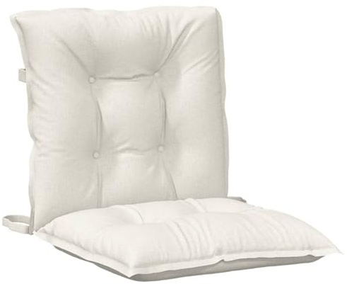 vidaXL Niedriglehner Auflagen 2 STK., Polster Kissen für Gartenmöbel, Stuhlauflage Sitzauflage für Gartenstuhl, Gartenstuhlauflagen, Melange Creme 100x50x7cm Stoff