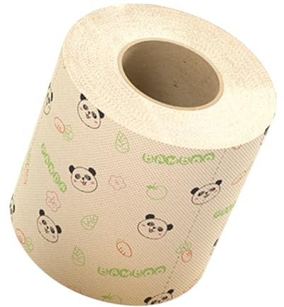 Didiseaon Bamboo Toilet Paper Roll Panda Print 1-ply Natural Bamboo Pulp Tissue for Bathroom Decorative Funny Toilet Paper Roll for Home and