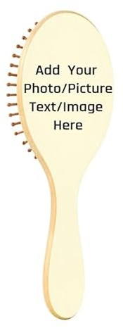 Cepillo de madera personalizable con diseño de perro dorado, azul marino, copos de nieve, cepillo de pelo de pala de Navidad para mujeres, cepillo de masaje de pelo de madera