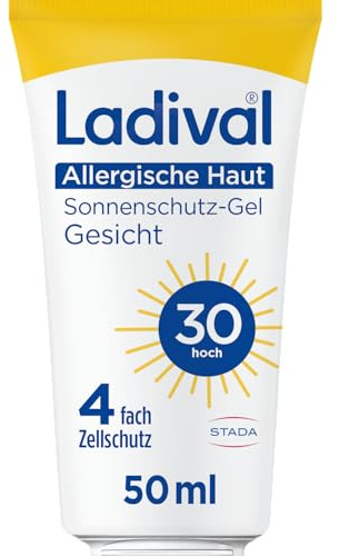 Ladival Allergische Haut Sonnenschutz-Gel LSF 30: Sonnencreme für das Gesicht bei Sonnenallergie und Mallorca-Akne, mit 4-fach Zellschutz & Photolyase, 50ml