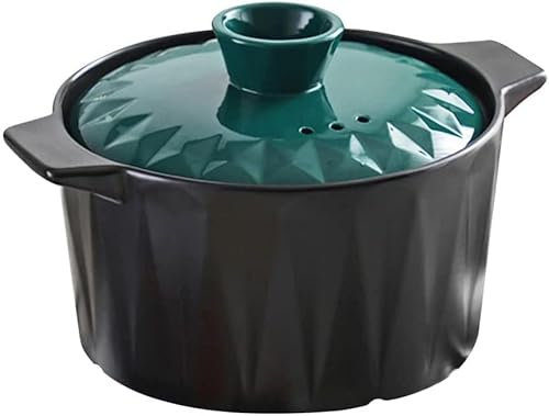 Cuenco for sopa de cebolla francesa, olla for horno con tapa, panadero, cacerola de cerámica, uso como sartén for pan, olla for sopa, olla for estofado, utensilios de cocina de cerámica Wok(23.5X17X12