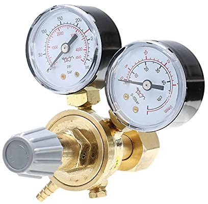 CO2 Regulator, Pressure Reducer Regulator, Keg Regulator, Gas Welding Regulator, Dual Gauge Argon CO2 Regulators, Argon Protective Gas Pressure Gauge for MIG MAG TIG Welding Device