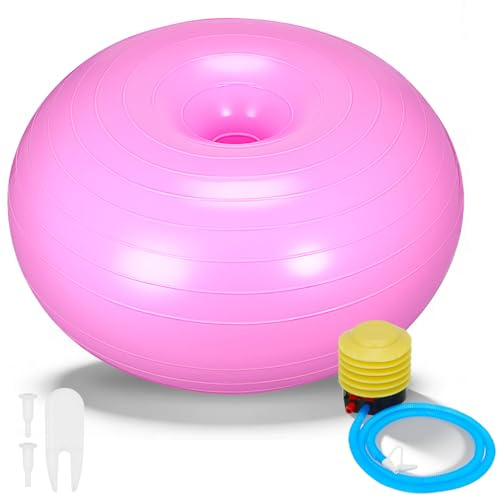 iplusmile Yoga Hilfsball 19.69 Zoll Donut Gymnastikball Mit Pumpe Anti-Burst Balance Ball Mit Rutschfester Oberfläche Für Yoga Pilates Stretching Sitztraining Und Fitness