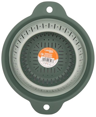 Cofan Escurridor plegable en color verde | Capacidad: 1,8 litros | Ahorro de espacio | Ideal para frutas, verduras y pasta