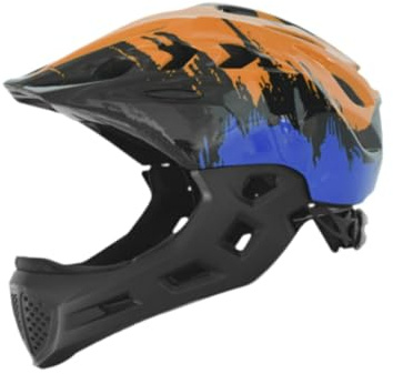 Casco da bici per bambini, alla moda, per ciclismo, arrampicata su roccia, arancione, blu