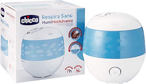 Chicco Humi Hot Advance Warmluftbefeuchter für Kinder, Heißer Dampf Gegen Saisonale Krankheiten, Luftbefeuchter mit Essenzbehälter, Abschaltautomatik, 7 Stunden Laufzeit