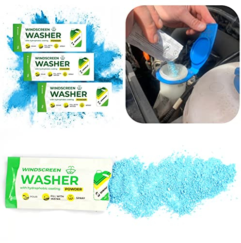 Sprinkley Eco Car Screenwash Window Washer in Powder Add Water Sachets With Rain Repellent Hydrophobic Coat (1)