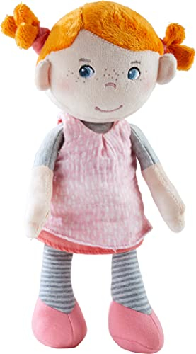HABA 305815 Kuschelpuppe Juna - Weiche Stoffpuppe, für Babys ab 6 Monaten, Geburt oder Taufe
