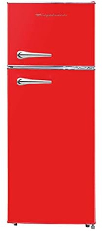 Frigidaire EFR786 Retro Apartment Size Refrigerator with Top Freezer - 2 Door Fridge with 7.5 Cu Ft of Storage Capacity, Adjustable Spill-Proof Shelves, Door & Crisper Bins, Red