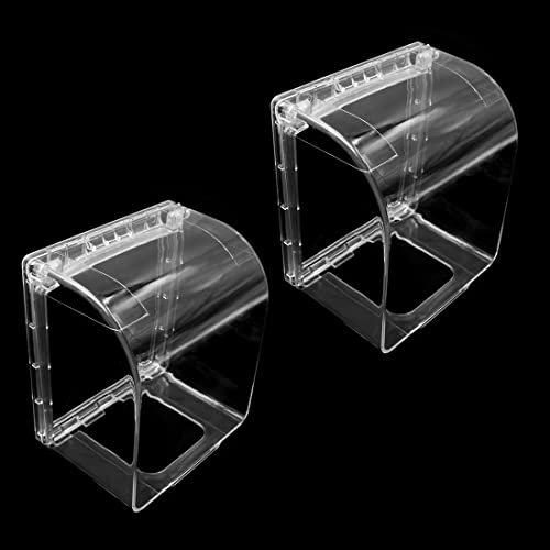 Hsthe Sea 2 Pieces Waterproof Universal Socket Box, 86 Type Socket Switch, Front Box, Waterproof Cover, Plastic Switch (Clear heighten)