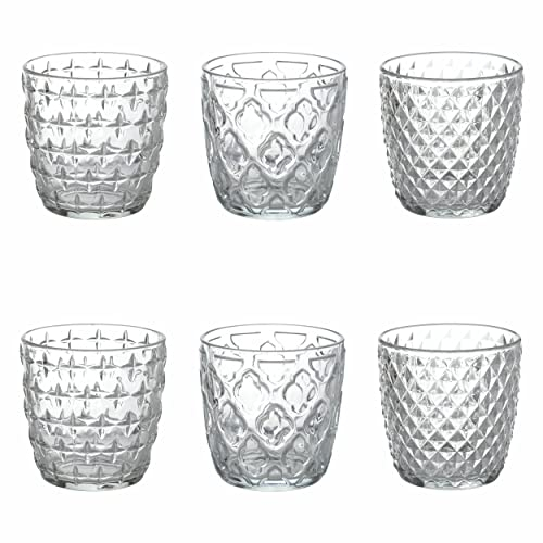 Villa d'Este Home Tivoli Juego de 6 vasos de agua de 325 ml de vidrio, Diversity