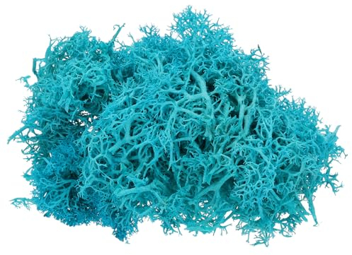 sourcing map Künstliches Moos, künstliches Moos, natürlich, konserviertes Moos für Bastelarbeiten, Blumen, DIY-Projekte, Wand, Hochzeit, Garten, Terrasse, Tisch, Terrarien, Dekoration (blau), 200 g