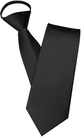 JEMYGINS Black Pre-tied Tie Adjustable Necktie for Business and Wedding (1)