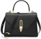 quipuda Handtasche Damen，Umhängetasche Damen, Leder Crossbody Bag，3 Fächer，Kommt mit abnehmbarem Schultergurt (Schwarz)