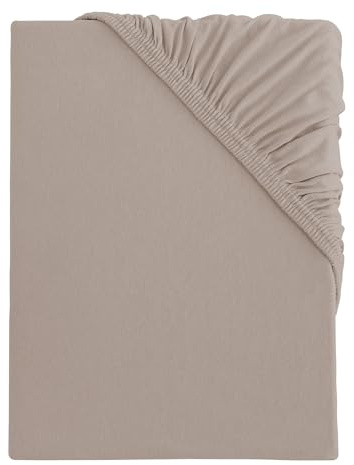 s.Oliver Spannbettlaken 90x200-100x200 cm- 100% Baumwolle, Matratzenhöhe bis 25 cm, besonders weich & angenehm, Spannbetttuch beige