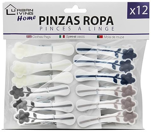 FORNOR 224076 Pince A Linge Fleur X12 ASSORT. Couleur 8,8 x 4