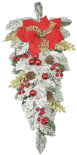 Ghirlanda natalizia per esterni, decorazione da parete, ghirlanda natalizia per porta d'ingresso, decorazioni natalizie, decorazione per la casa capovolta, decorazioni natalizie