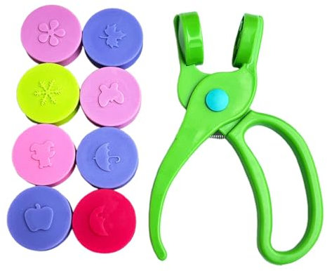 AUTOECHO Prägemaschine für Kinder, Papierprägemaschine | 8X Papierstanzer und Prägegerät - Logo-Prägestempel, kreatives Prägegerät, handgehaltener Papierprägestempel für Scrapbooking-Papier