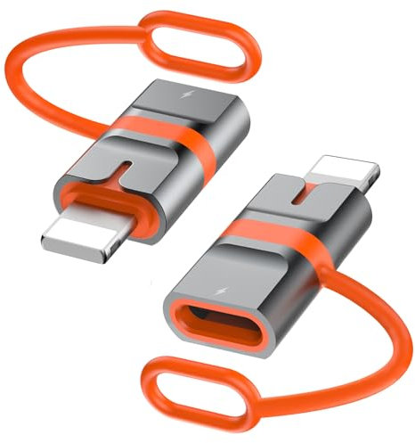 Ticenpe USB C till Lightning-adapter (2-pack) 36 W typ C till Lightning-adapter för iPhone 14/13/12/11/iPad/Airpods, stöder laddning/telefondatasynkronisering, inte för hörlurar/ljud/OTG, anti-förlust