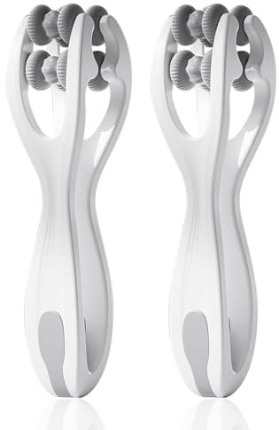 2 Pièces Rouleaux de Massage des Doigts et des Mains, Rouleau de Massage des Mains Double Face, Masseur de Rouleau de Doigt, Rouleau de Doigt Domestique pour Muscle Détente, Arthrite, Gris