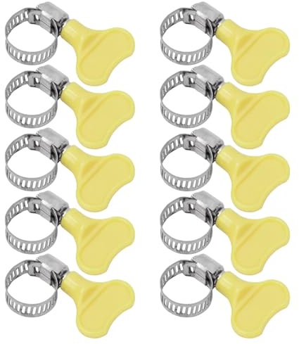 10 st slangklämmor med handtag, 6 ~ 12 mm justerbara rörklämmor, rostfritt stål åtdragande jubileumsklämmor för vattenledningar, VVS, gas, flexibla anslutningar