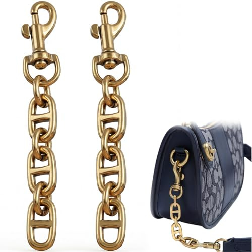wilcractk Juego de 2 cadenas de extensión para bolsas, cadena de aleación de 11,8 cm, para bolsos de hombro, bolsos y bolsos de antebrazo