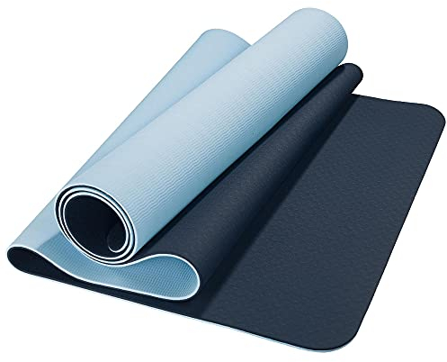 CelinaSun Fitnessmatte 183 x 61 cm Yoga Matte blau hellblau TPE Sportmatte rutschfest Gymnastikmatte Pilates Fitness Matte mit Trageband