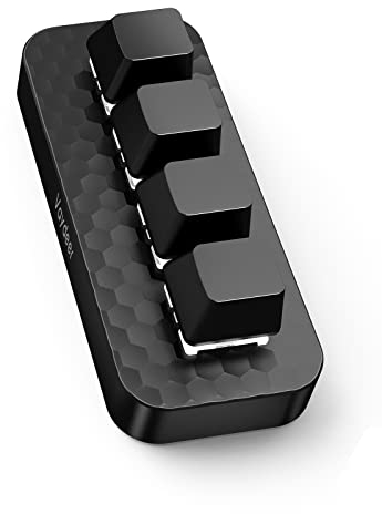 VAYDEER Makro Tastatur Mit 4 Programmierbaren Tasten, Einhand Mechanisch, Mehrere Schichten, Unterstützt Mac OS, Windows, Vista, Mit Typ-C Adapter